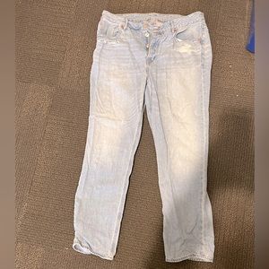 American Eagle Size 12 Light Wash Straight Blue Jeans
